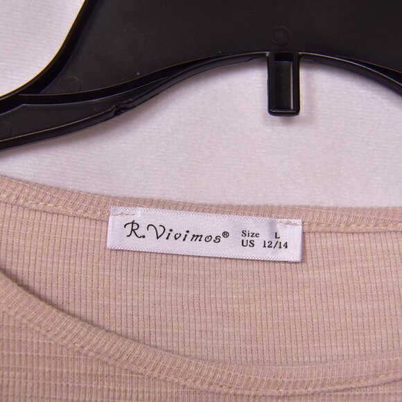 R. Vivimos Long Sleeve Knit Tie Waist Mini Sweater Dress Size Large (12/14) - Picture 4 of 6